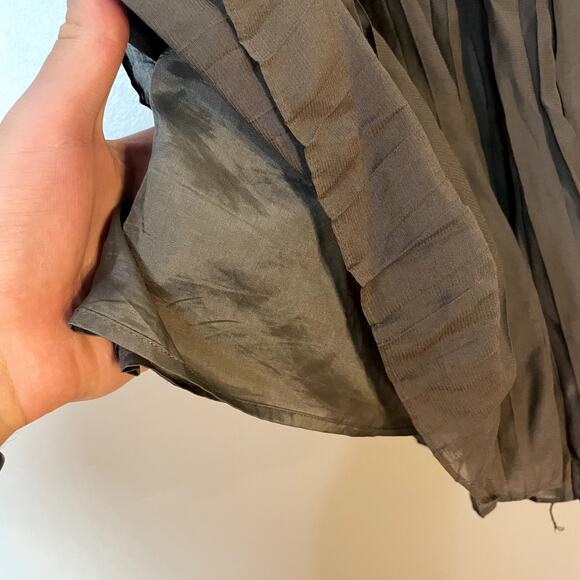 J. Crew Silk Blend Pleated Ruffled Mini Skirt in Gray Women's Size 6 EUC - Picture 8 of 12
